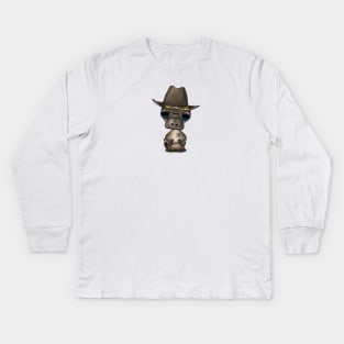 Cute Baby Platypus Sheriff Kids Long Sleeve T-Shirt